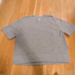All Saints - Gray Metallic Short Sleeve Sweater Tee - Size M